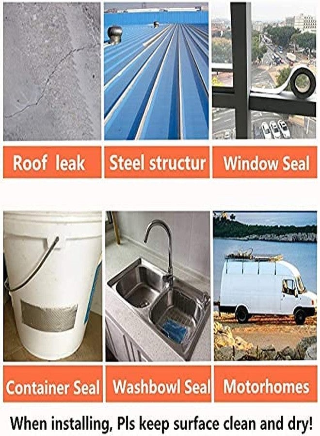 Styxon Aluminium Duct Repair Tape Professional Waterproof Butyl Rubber Tape External Aluminium Foil Suitable for Roof Leak, Surface Crack, Window Sill Gap, Pipe Rupture (2'' in x 5 Meter) (1 Psc) - Image 5